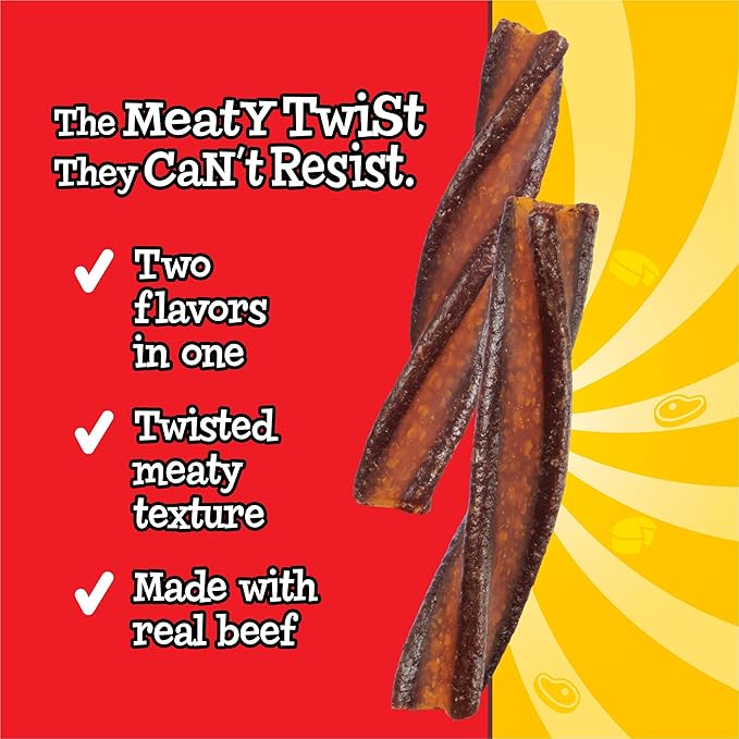 Purina Twistables Beef and Cheese Flavor Treats for Dogs - (Pack of 4) 26 oz. Pouches
