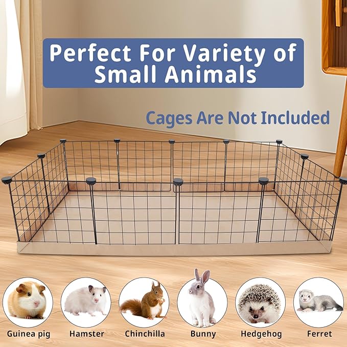 Disposable Guinea Pig Cage Liners, 36"x 24" Large Liner Bag for Guinea Pig Cage Bottom, Water-Resistant Kraft Paper (8 Pack)