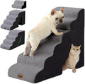 ZOMISIA Dog Ramp for High Beds - 29" H 6 Steps Pet Stairs for Large Dogs with Tunnel 2 in 1 with Zippers Suitable, Indoor Cat Ladders with Non-Slip Bottom, Black