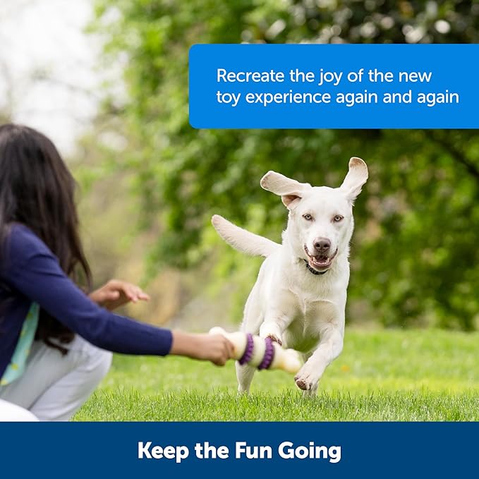 PetSafe Busy Buddy Natural Rawhide Rings - Long-Lasting Dog Chew Refills for Interactive Toys - Engaging Dog Treat for Training & Playtime - Peanut Butter Flavor - Size C - 16 Count