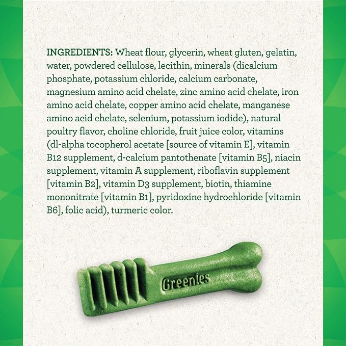 Greenies Veterinarian-Recommended Adult Natural Dental Dog Treats Petite Size, Original Flavor, 18 oz. Pack, 30 Count