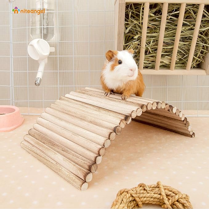Niteangel Small Animal Climbing Toys - Suspension Bridge Ladder for Hamsters Gerbils Mice Rats Guinea Pigs or Other Small Pets (15.7'' x 7.8'')