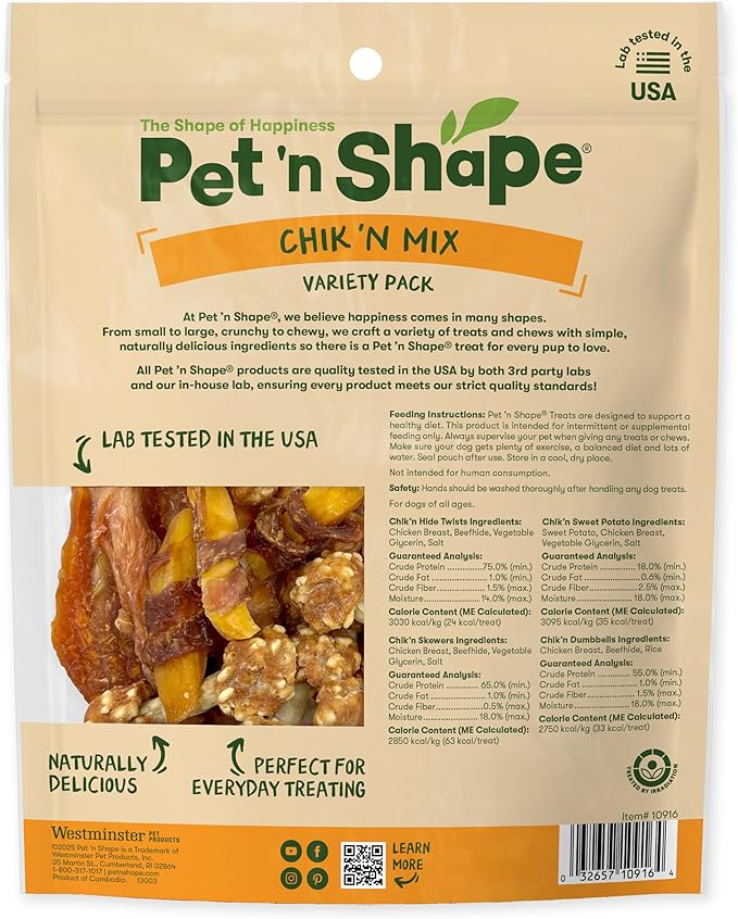 Pet ‘n Shape - Chik ‘n Mix Variety Pack – Natural Chicken Puppy Treat Mix, Dog Rewards and Snacks – 16 Ounces