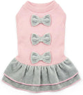 Parisian Pet Pink Dog Dress - Elegant Clothes for Large Dogs Girl - Stylish Dog Wedding Outfit - Lightweight and Breathable Puppy Clothes - Formal Pet Apparel - Winter Bow Sweater Dresses for Dogs