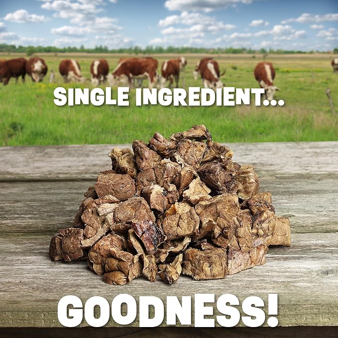 Beef Lung Dog Training Treats | Dental Chews | Healthy, Low Calorie Dehydrated Dog Treats (8oz Package)