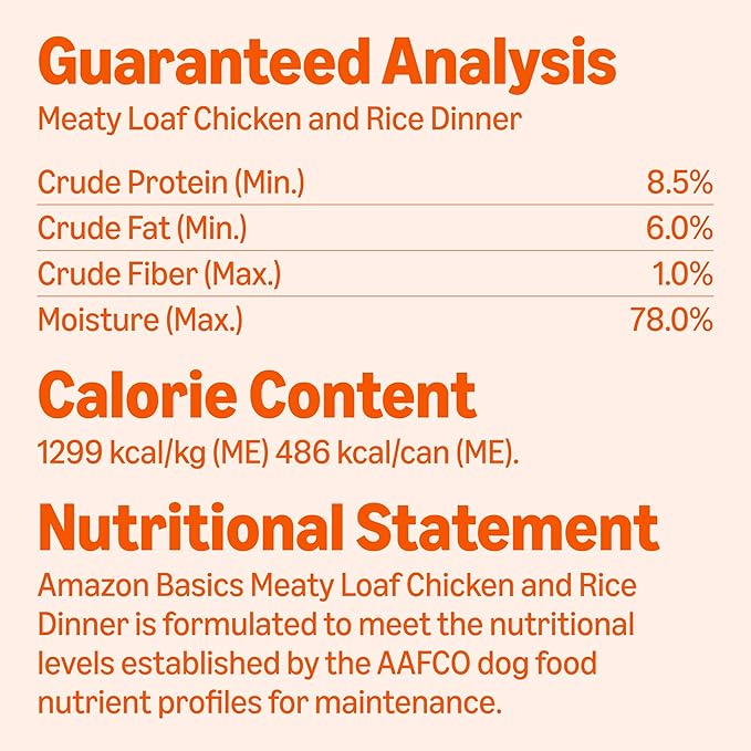 Amazon Basics Wet Dog Food Meaty Loaf Variety Pack, Filet Mignon Flavor and Chicken & Rice Dinner, Made with Real Chicken and Beef, 13.2 oz can, (6 cans of Each Flavor, 12 cans in Total)