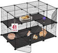 VISCOO 41 Panels Pet Playpen, 35.4" L x 23.6" W x 23.6" H Small Animal Playpen with 2 Doors, C&C Cage for Guinea Pigs,Rabbit,Bunny,Hedgehogs, Puppy Play Pen Indoor Outdoor, Two-Story Chicken Play Pen