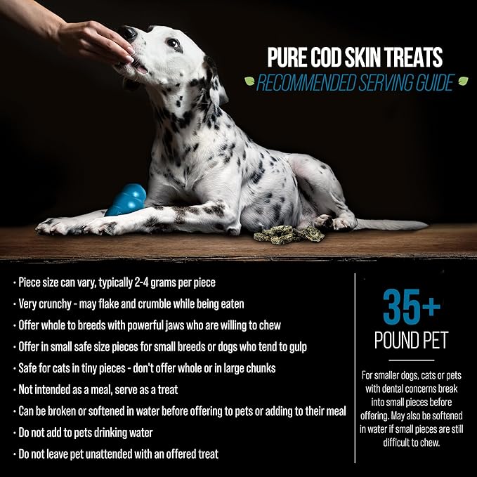 Best Paw Nutrition Wild Caught Fish Treats Icelandic Pure Cod Skins Reward Protein Snacks Rich in EPA & DHA K9 Brain Heart Skin & Coat Health Crunchy Dental Treats