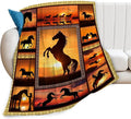 Horse Blanket, Western Throw Blankets, Horse Gifts for Girls Women Men Boys Lover Adult Cozy Fleece Flannel Bedding Stuff Animal Plush for Couch Sofa Bed Decor 80"X60"