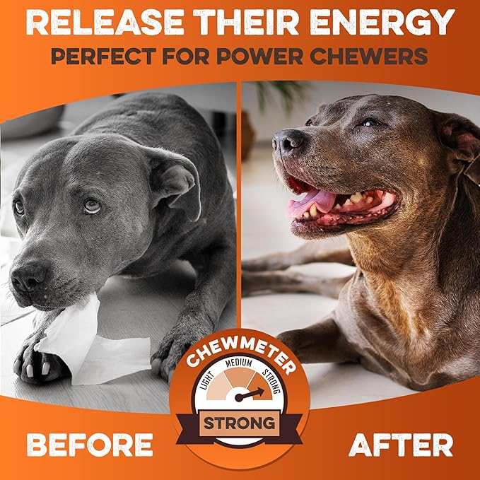 Premium Beef Cheek Rolls for Dogs 10-12" - (3-Pack), Peanut Butter Flavored Long Lasting, Safe & Natural Rawhide Alternative Chews, Ideal for Large Dogs & Aggressive Chewers, Supports Dental Health