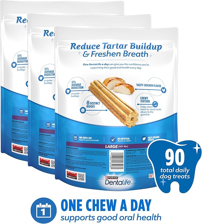 Purina DentaLife Daily Oral Care Dental Chews for Large Dogs - 90 ct.