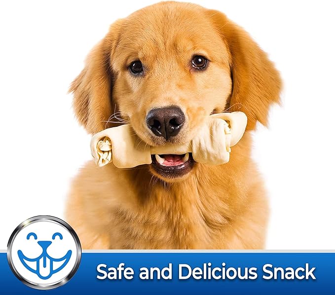 Pet Magasin Rawhide Roll Treats for Dogs, 6-7" Natural Beef Rawhide Chews, 10Count Bag