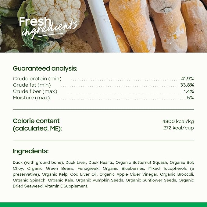 smallbatch Pets Freeze-Dried Raw Dog Food – Duck Recipe – 19oz Small Bites – High Protein, Grain Free – Complete Meal or Topper – Made in USA with Organic Superfoods 19 Oz, Duck