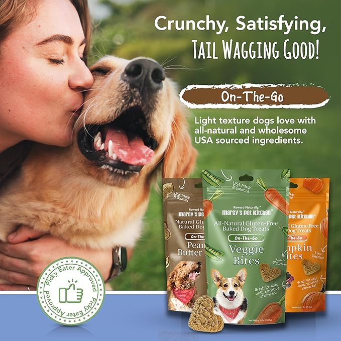Marcy's Pet Kitchen-Diabetic Dog Treats-Vet Recommend-No Preservatives - Crunchy, Superfoods, All Natural-Vegan Homemade,-Gluten Free-for Sensitive Stomachs-Made in The USA Only (On The Go Variety)