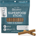 Dog Treat Naturals Superfood Sticks, Turkey & Blueberry, 6oz Bag | Dog Chew Sticks | All-Natural, Pet Training Treats | Joint-Skin-Coat Health | USA Made