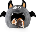 Guinea Pig Hideout - Guinea Pig Bed, Halloween Style Small Pet Hides, Ideal Bed for Small Pets, Bat Shape, Dark Gray