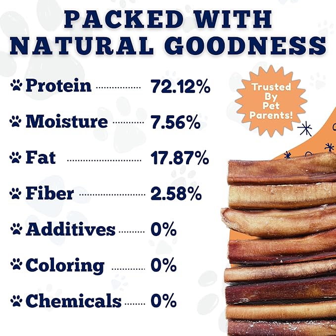 Amazing Dog Treats - 12 Inch Medium Size Bully Sticks (25 Count) - Bulk Bully Sticks for Dogs - No Hide Bully Stick Dog Bones
