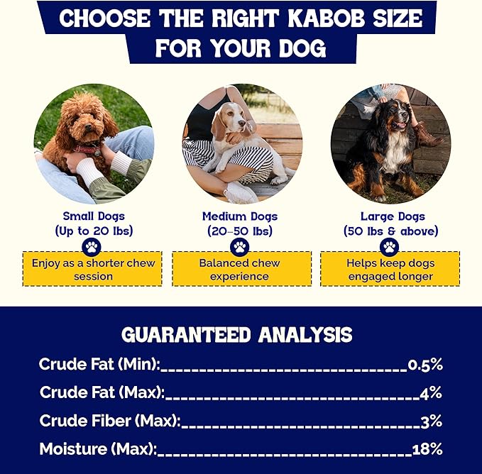 Beefeaters Triple Flavor Beefhide Kabobs 28oz, Dog Treats with Real Chicken, Liver & Sweet Potato – Long-Lasting Dog Kabob Treats for Chewing, Dental Support*, Flavor-Packed Treats - Training Rewards