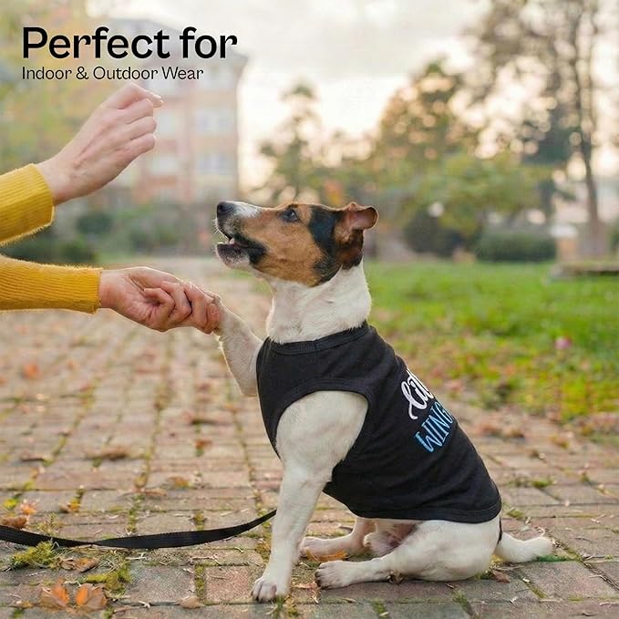 Parisian Pet Dog Shirt – 100% Cotton Shirts for Medium Dogs – Sleeveless Black Puppy Vest – Lightweight and Breathable Pet Apparel – Funny Summer Boy Dog Clothes - Stretchy Cute T Shirts for Dogs