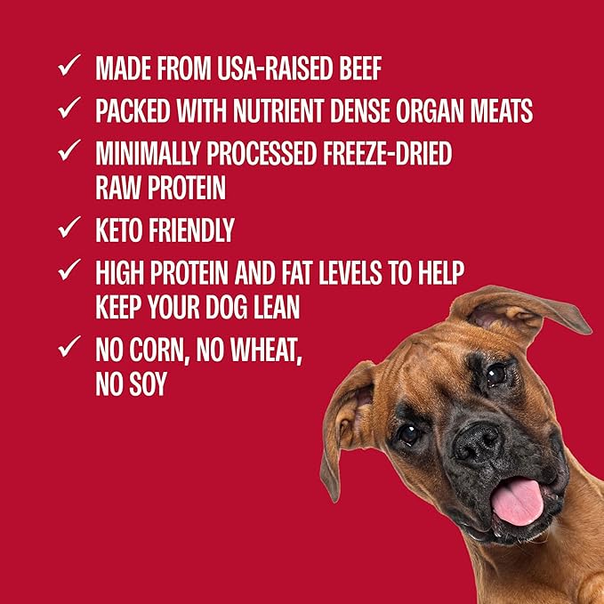 Muenster Freeze Dried Beef Meatball Dog Treats 4 oz - Grain Free, Made in USA