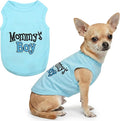 Parisian Pet Dog Shirt for Mother's Day – 100% Cotton Shirts for Large Dogs – Blue Sleeveless Puppy Clothes – Lightweight and Breathable Dog Apparel – Boy Dogs Clothes - Stretchy Mommy’s Boy Pet Shirt