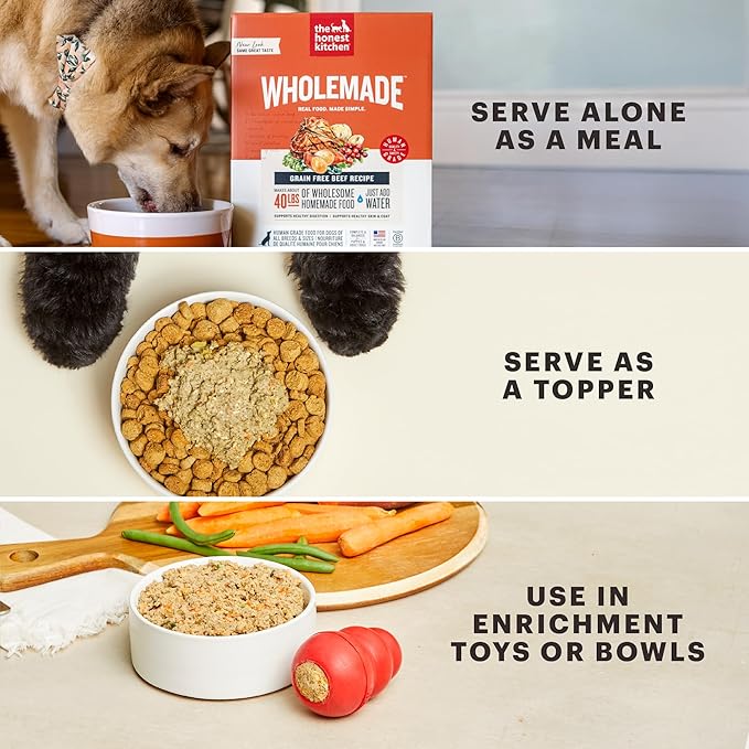 The Honest Kitchen Human Grade Wholemade™ Dehydrated Dog Food, Whole Grain Dog Food, Fish & Oats, 4 lb (Makes 16lbs)