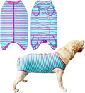 Dog’s Recovery Suit Post Surgery Shirt for Female Male Dog, E-Collar Alternative Wound Protective Clothes (Purple Stripe-XL)