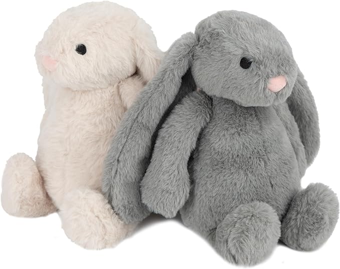 Best Pet Supplies Interactive Squeaky Dog Chew Toy, Ideal Dog Toys for Chewers, Small, Medium & Large Dogs, and Fetch Lovers - Bunny (Beige), Large