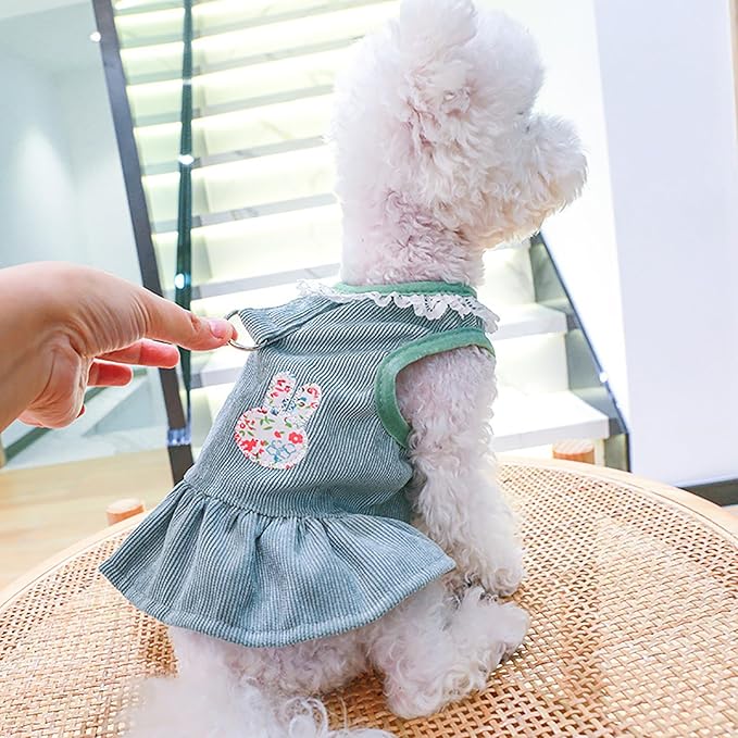 Dog Dresses for Small Dogs Girl Summer Puppy Cute Clothes Outfit Apparel Female Suspender Skirt Pup Yorkie Clothing Breathable Pet Dress for French Dogs Chihuahua