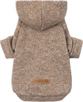 Fitwarm Knitted Dog Hoodie Sweater, Winter Clothes for Small Dogs Boy Girl, Lightweight Pet Hooded Sweater, Heather Khaki, XS