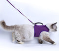 Kitty Harness and Leash for Walking Escape Proof Breathable Mesh Fabric, Purple, X-Small, Adjustable Cat Walking Jackets with Handle, Padded Stylish Cat Vest