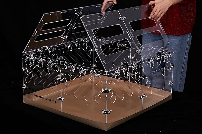 2X2 feet Acrylic Guinea Pig Cages Lid DIY Acrylic Panels with Installation Accessories