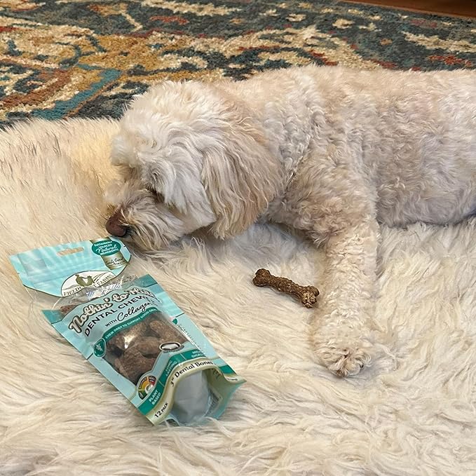Fieldcrest Farms Nothin’ to Hide Dental Chews with Collagen – 3" Beef‑Flavor Bones, 12‑Pack