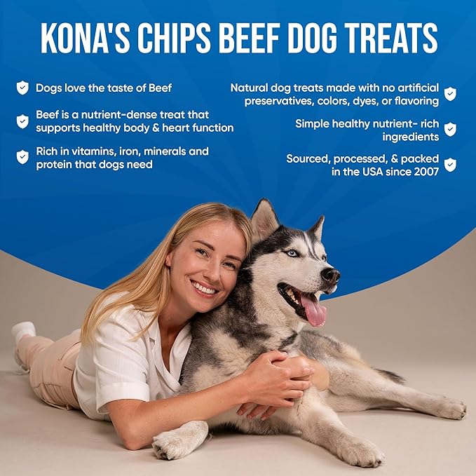 KONA'S CHIPS Burgers in Heaven - Tasty Round Beef Patties for Dogs 16 oz, Great Beef Treat for Dog Made in The USA