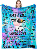 Cow Blanket Gifts for Cows Lovers Soft Flannel Cow Throw Blanket Birthday Stuff Gifts Bedding Decor for Kids Adults 50"x40"