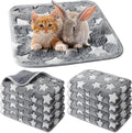 Tudomro 8 Pcs Guinea Pig Blankets Washable Small Pet Fleece Bedding Cage Liners Double Sided Pet Reusable Sleep Mat Pad Cover for Ferret Chinchilla Furniture Protection(Grey Star,12 x 12 Inch)
