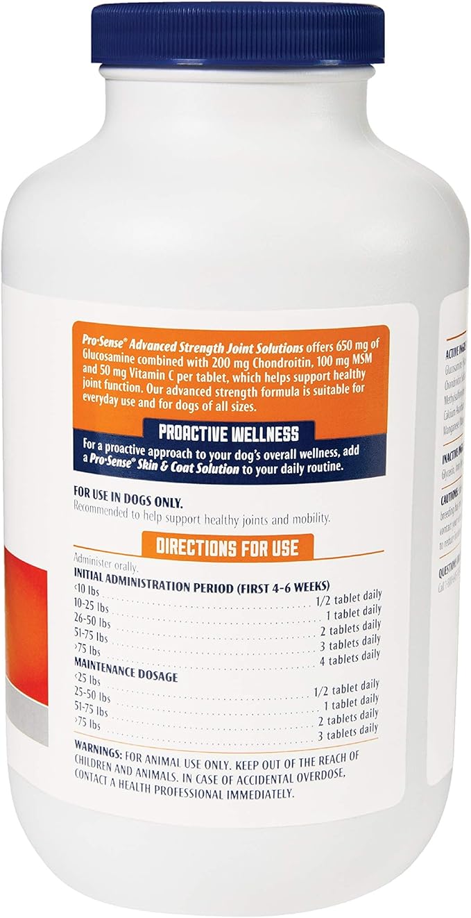 ProSense Advanced Strength for Dogs Glucosamine Chew Tablets, Hip and Joint Solutions (1 CASE of 6 Individual Packs of 120 Count)
