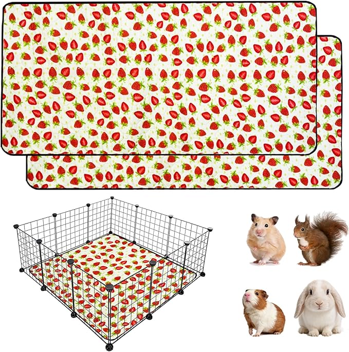 2 Pack Guinea Pig Cage Liners, Waterproof Reusable Guinea Pig Cage Liners,Waterproof Super Absorbent Pee Pads for Small Animals,36x36 inch 2pack