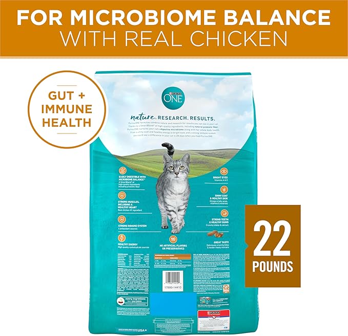 Purina ONE Natural Dry Cat Food, Tender Selects Blend With Real Chicken - 22 lb. Bag