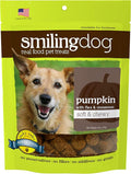 Herbsmith Smiling Dog Treats - Soft and Chewy Dog Treats for Senior Dogs - Dog Training Treats - Dog Treats with Pumpkin, Flax & Cinnamon - 8 oz