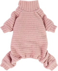 Fitwarm Turtleneck Knitted Dog Sweater Puppy Pajamas Thermal Doggie Winter Clothes Knitwear Pet Coats Cat Apparel Pink X-Small