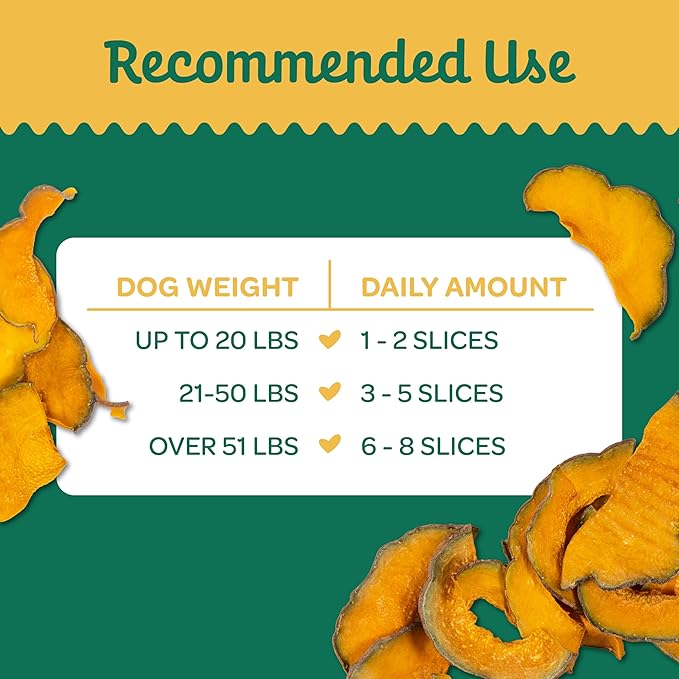 Wholesome Pride Pumpkin Slices Dog Treats – Limited Ingredient, Dehydrated, All Natural, 10 oz