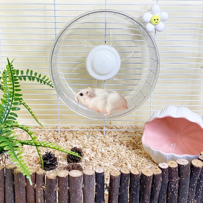 Silent Hamster Exercise Wheel - 7.9 Inch Running Spinner Quiet Runner for Small Animal Pet Gerbil Dwarf Syrian Hedgehog Rat Mouse Mice