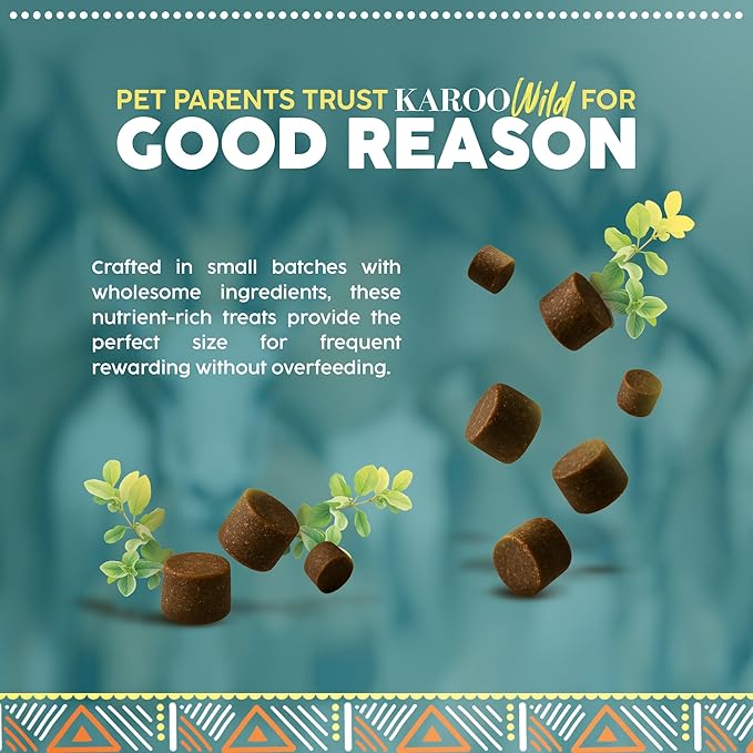 Karoo Wild Training Bits Oregano Seasoned Treats for Dogs – 4 oz – Soft & Chewy Protein Bits Made with African Antelope – Great for On-The-Go Rewards & Positive Reinforcement