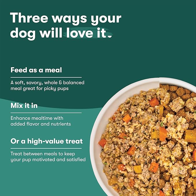Jinx Wet Dog Food Pouches, Meal or Dog Food Topper Mix with Dry Dog Food, Made with Real Lamb & Duck, Bone Broth, No Fillers, Puppy, Adult, Senior, 9oz, 6 Pack