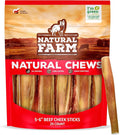 Natural Farm Bully Cheek Stick, 5-6-Inch (25-Pack)- Best Bully Stick Alternative, 100% Natural Beef Cheeks for Dogs- High Protein, Cleans Teeth Treats, Long Lasting Beef Chews for All Dog Sizes