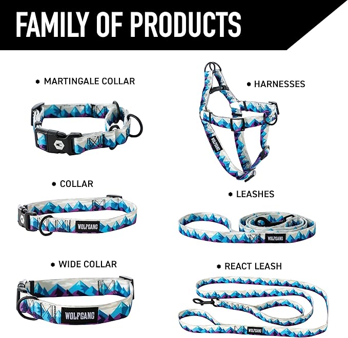 Wolfgang Heavy Duty Adjustable Dog Harness, Pull-Tested for Walking & Training, RockyPeaks Print, Medium