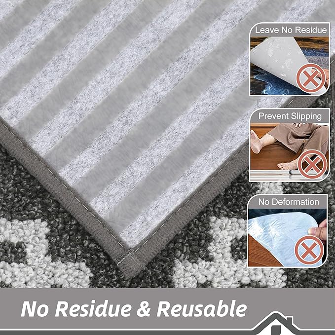 BEQHAUSE Non Slip Stair Treads for Wooden Steps Indoor Washable Stair Runner 28inX9in Polyester Durable Stair Treads Carpet for Dogs,Kids and Elders 15pcs,Dark Grey