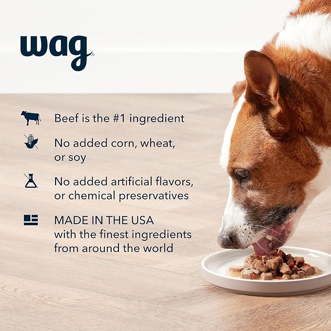 Amazon Brand - Wag Pate Canned Dog Food, Beef & Chicken Recipe, 12.5 oz Can (Pack of 12)