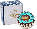 Thoughtfully Pets, Blue Dog Happy Birthday Mini Cookie Cake, Blue, Peanut Butter Flavored, Hand Decorated Hollow Biscuit Cake for All Dog Breeds
